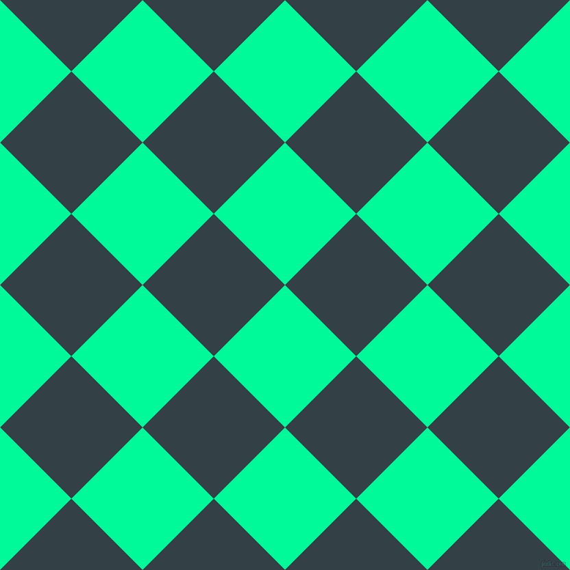 45/135 degree angle diagonal checkered chequered squares checker pattern checkers background, 147 pixel square size, , Medium Spring Green and Big Stone checkers chequered checkered squares seamless tileable