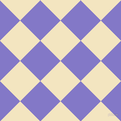 45/135 degree angle diagonal checkered chequered squares checker pattern checkers background, 100 pixel square size, , Milk Punch and Moody Blue checkers chequered checkered squares seamless tileable