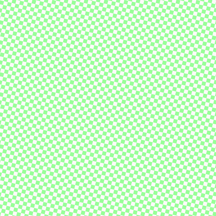 77/167 degree angle diagonal checkered chequered squares checker pattern checkers background, 13 pixel square size, Mint Green and Snow checkers chequered checkered squares seamless tileable
