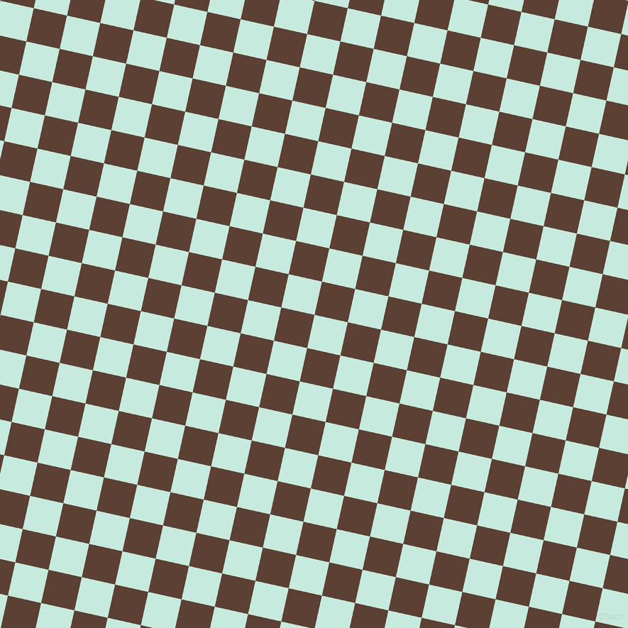 77/167 degree angle diagonal checkered chequered squares checker pattern checkers background, 48 pixel squares size, , Mint Tulip and Very Dark Brown checkers chequered checkered squares seamless tileable