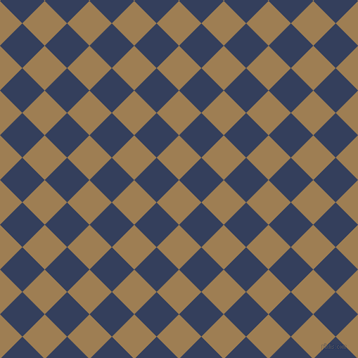 45/135 degree angle diagonal checkered chequered squares checker pattern checkers background, 45 pixel square size, Muesli and Gulf Blue checkers chequered checkered squares seamless tileable