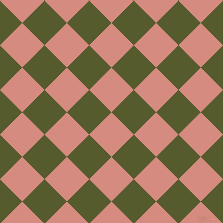 45/135 degree angle diagonal checkered chequered squares checker pattern checkers background, 62 pixel square size, My Pink and Saratoga checkers chequered checkered squares seamless tileable