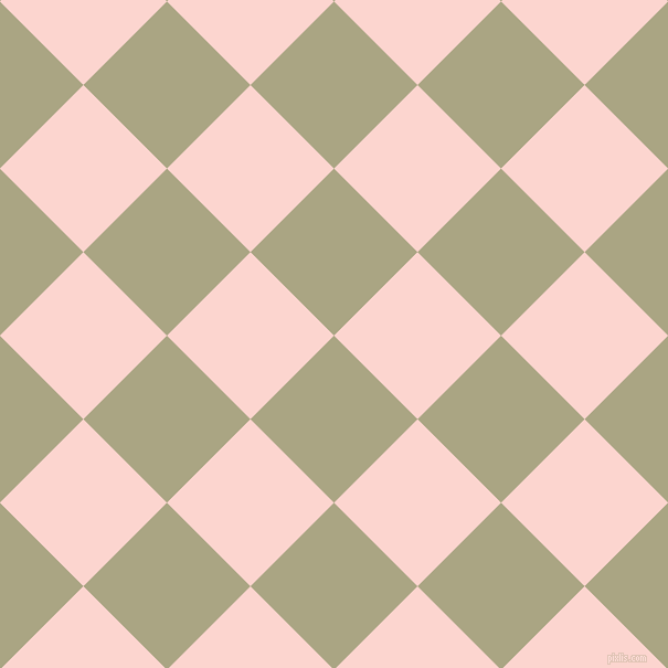 45/135 degree angle diagonal checkered chequered squares checker pattern checkers background, 107 pixel squares size, , Neutral Green and Cosmos checkers chequered checkered squares seamless tileable