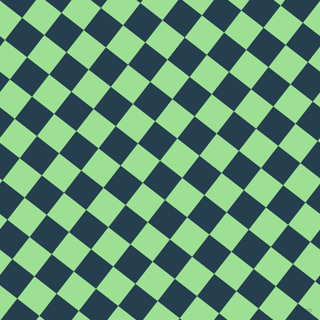 52/142 degree angle diagonal checkered chequered squares checker pattern checkers background, 58 pixel square size, , Nile Blue and Granny Smith Apple checkers chequered checkered squares seamless tileable