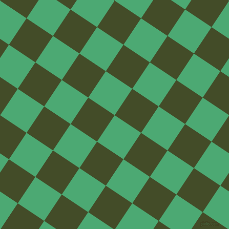 56/146 degree angle diagonal checkered chequered squares checker pattern checkers background, 62 pixel square size, , Ocean Green and Bronzetone checkers chequered checkered squares seamless tileable