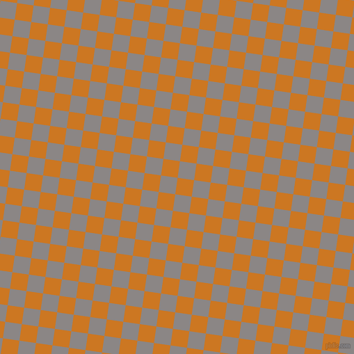 82/172 degree angle diagonal checkered chequered squares checker pattern checkers background, 24 pixel squares size, Ochre and Suva Grey checkers chequered checkered squares seamless tileable