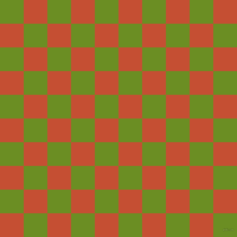 checkered chequered squares checkers background checker pattern, 78 pixel squares size, Olive Drab and Trinidad checkers chequered checkered squares seamless tileable