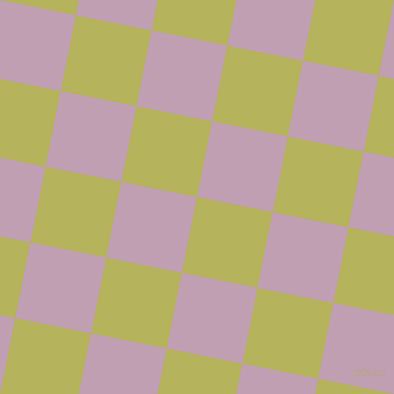 79/169 degree angle diagonal checkered chequered squares checker pattern checkers background, 87 pixel square size, Olive Green and Lily checkers chequered checkered squares seamless tileable