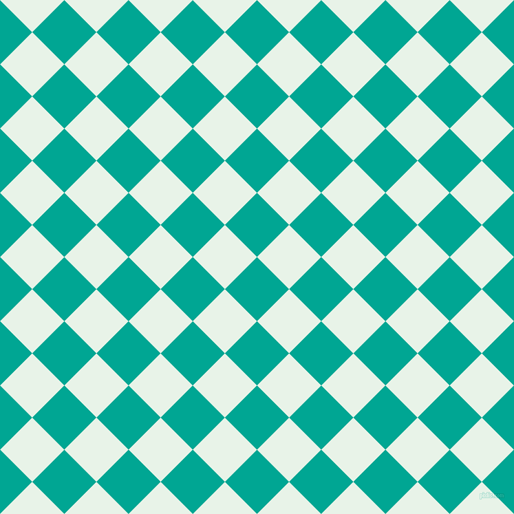 45/135 degree angle diagonal checkered chequered squares checker pattern checkers background, 66 pixel square size, , Persian Green and Aqua Spring checkers chequered checkered squares seamless tileable