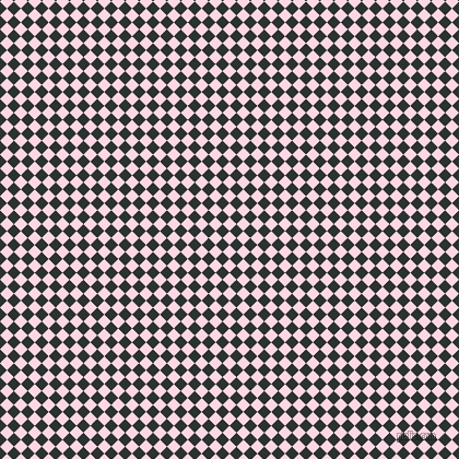 45/135 degree angle diagonal checkered chequered squares checker pattern checkers background, 9 pixel square size, , Pig Pink and Woodsmoke checkers chequered checkered squares seamless tileable