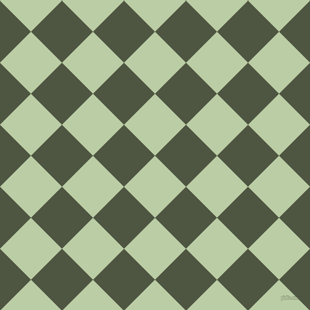 45/135 degree angle diagonal checkered chequered squares checker pattern checkers background, 86 pixel square size, , Pixie Green and Lunar Green checkers chequered checkered squares seamless tileable