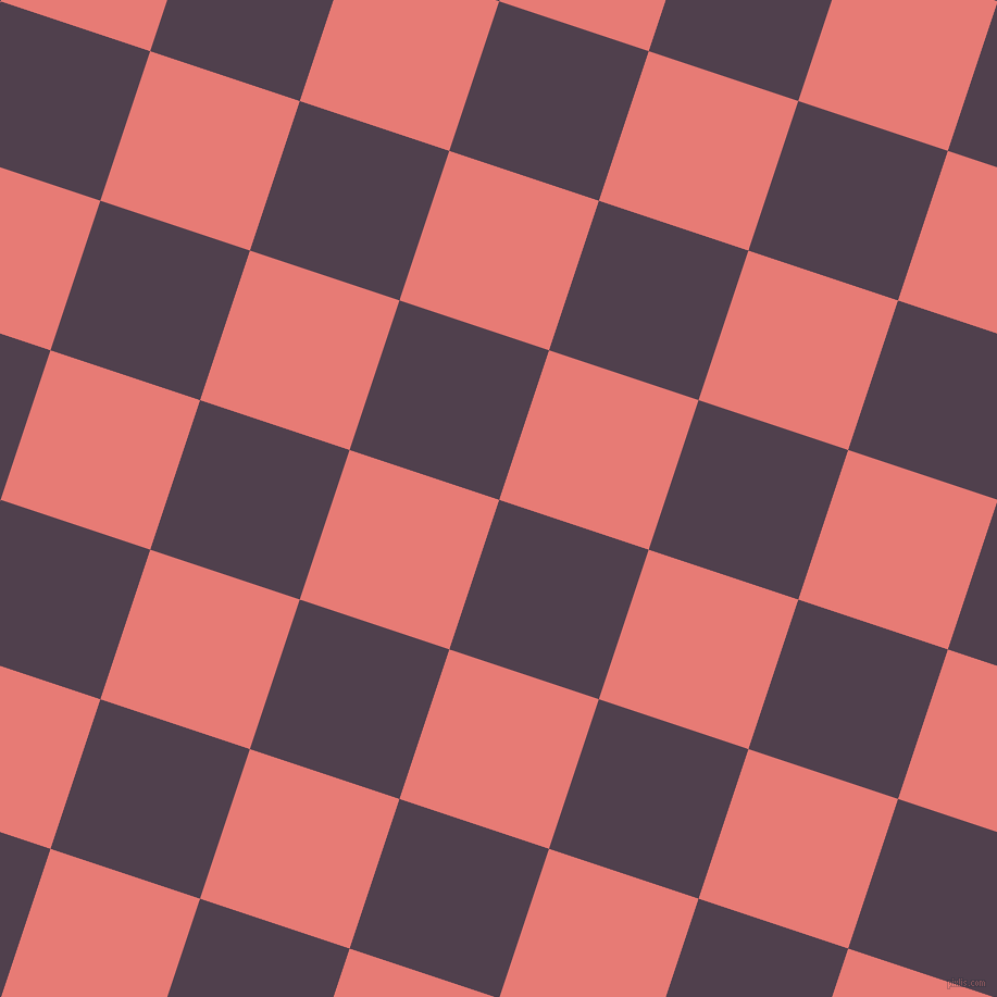 72/162 degree angle diagonal checkered chequered squares checker pattern checkers background, 145 pixel square size, , Purple Taupe and Geraldine checkers chequered checkered squares seamless tileable