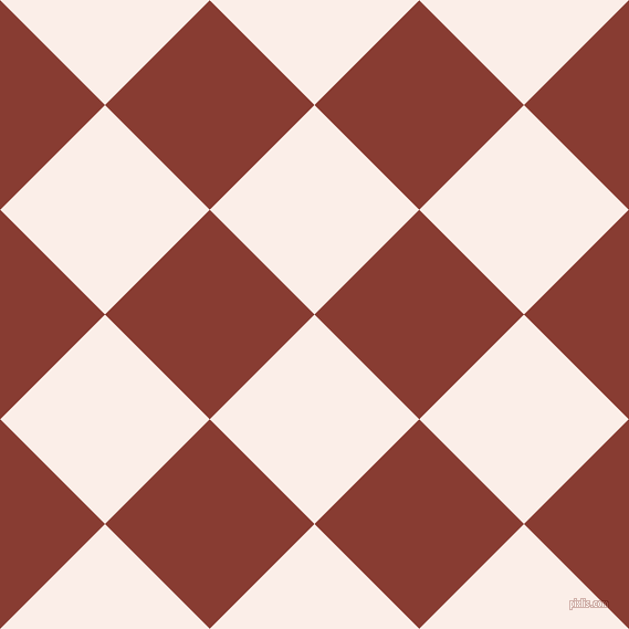 45/135 degree angle diagonal checkered chequered squares checker pattern checkers background, 134 pixel squares size, Rose White and Prairie Sand checkers chequered checkered squares seamless tileable