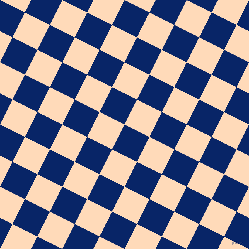 63/153 degree angle diagonal checkered chequered squares checker pattern checkers background, 95 pixel square size, Sapphire and Peach Puff checkers chequered checkered squares seamless tileable