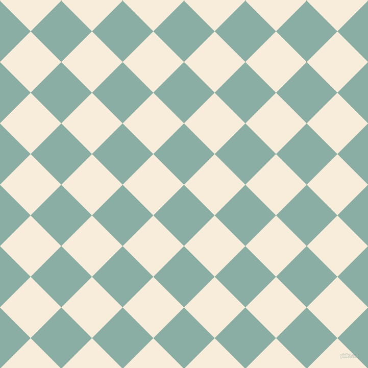 45/135 degree angle diagonal checkered chequered squares checker pattern checkers background, 85 pixel squares size, , Sea Nymph and Island Spice checkers chequered checkered squares seamless tileable