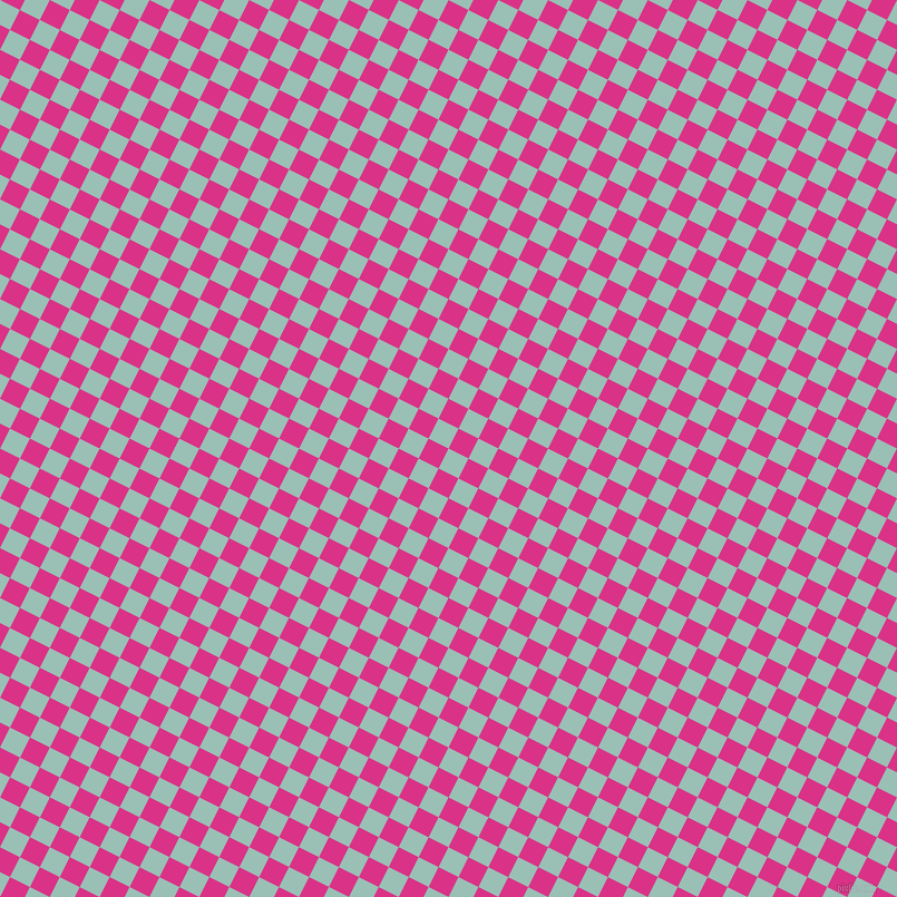 63/153 degree angle diagonal checkered chequered squares checker pattern checkers background, 20 pixel square size, , Shadow Green and Deep Cerise checkers chequered checkered squares seamless tileable
