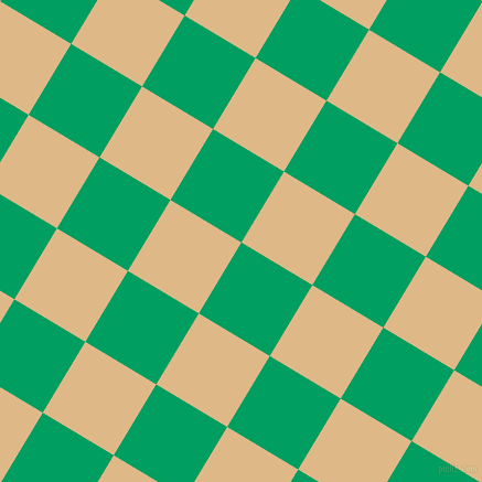 59/149 degree angle diagonal checkered chequered squares checker pattern checkers background, 75 pixel square size, , Shamrock Green and Burly Wood checkers chequered checkered squares seamless tileable