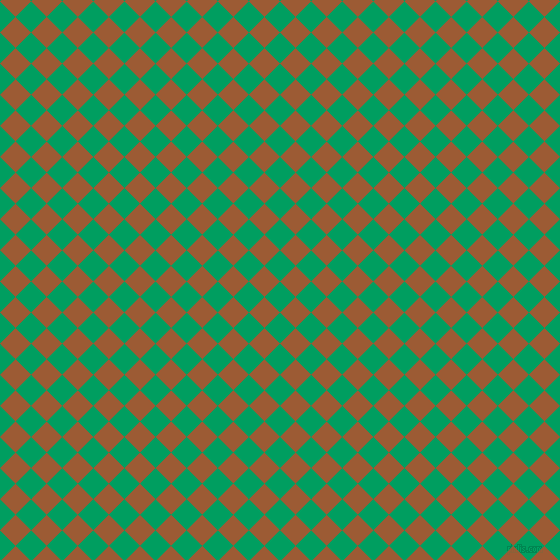 45/135 degree angle diagonal checkered chequered squares checker pattern checkers background, 22 pixel square size, , Shamrock Green and Indochine checkers chequered checkered squares seamless tileable