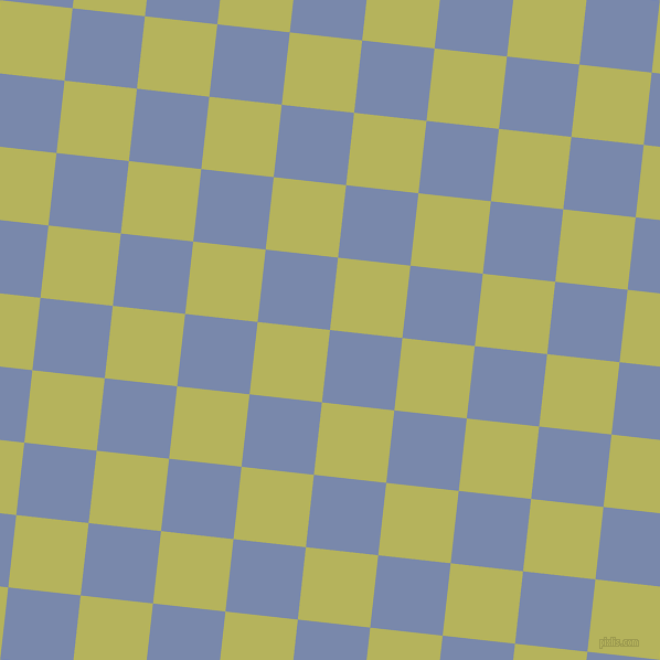 84/174 degree angle diagonal checkered chequered squares checker pattern checkers background, 66 pixel square size, Ship Cove and Olive Green checkers chequered checkered squares seamless tileable