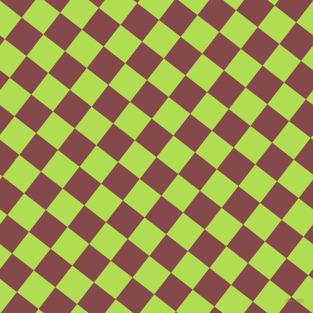 52/142 degree angle diagonal checkered chequered squares checker pattern checkers background, 55 pixel square size, , Solid Pink and Conifer checkers chequered checkered squares seamless tileable