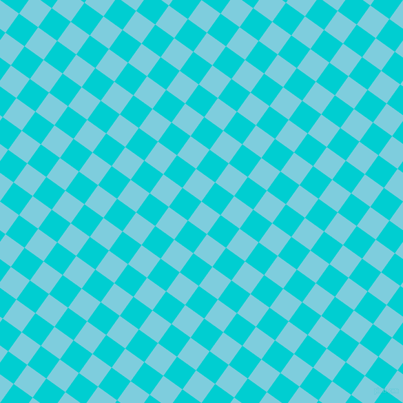 54/144 degree angle diagonal checkered chequered squares checker pattern checkers background, 34 pixel squares size, Spray and Dark Turquoise checkers chequered checkered squares seamless tileable
