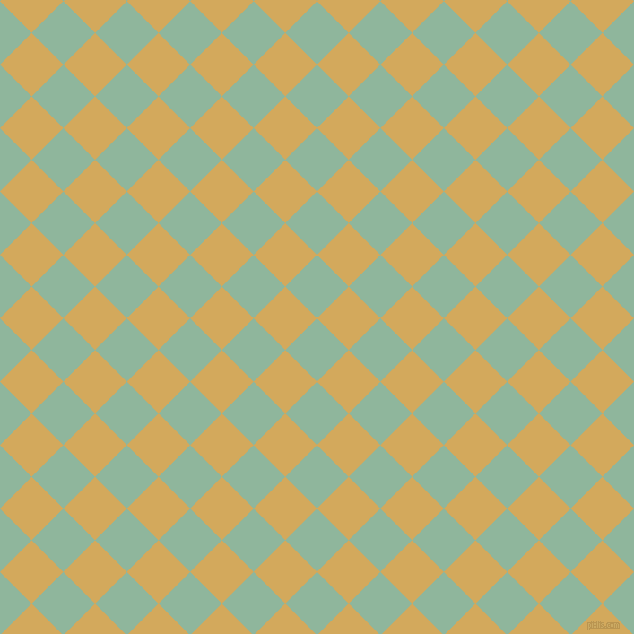 45/135 degree angle diagonal checkered chequered squares checker pattern checkers background, 50 pixel squares size, , Summer Green and Apache checkers chequered checkered squares seamless tileable