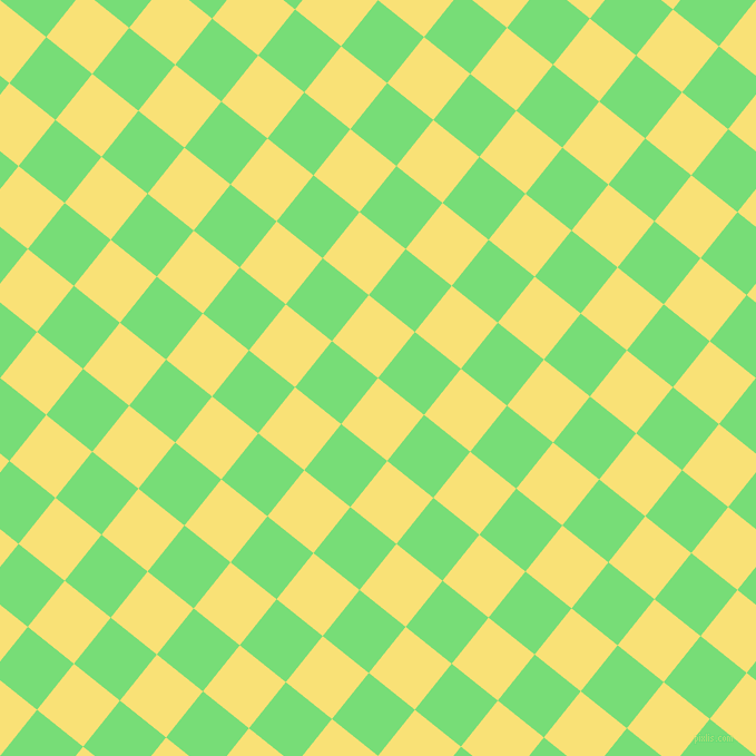 51/141 degree angle diagonal checkered chequered squares checker pattern checkers background, 53 pixel squares size, , Sweet Corn and Pastel Green checkers chequered checkered squares seamless tileable
