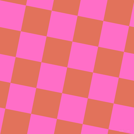 79/169 degree angle diagonal checkered chequered squares checker pattern checkers background, 85 pixel squares size, , Terra Cotta and Neon Pink checkers chequered checkered squares seamless tileable