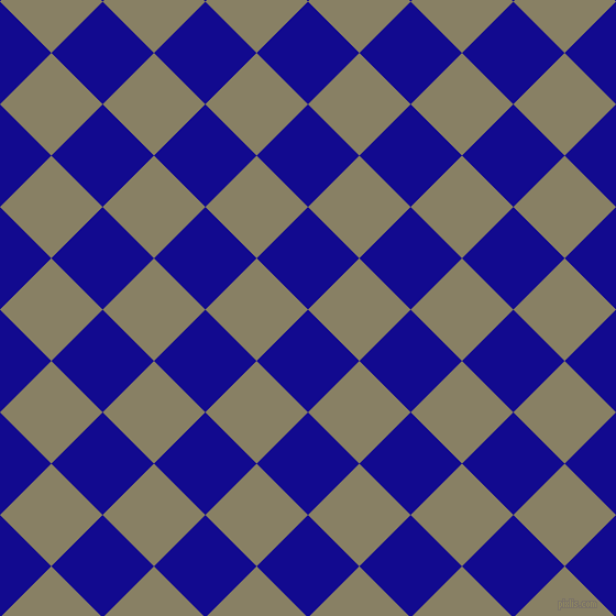45/135 degree angle diagonal checkered chequered squares checker pattern checkers background, 66 pixel square size, , Ultramarine and Olive Haze checkers chequered checkered squares seamless tileable