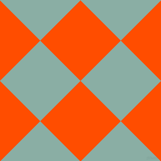 45/135 degree angle diagonal checkered chequered squares checker pattern checkers background, 190 pixel squares size, , Vermilion and Sea Nymph checkers chequered checkered squares seamless tileable