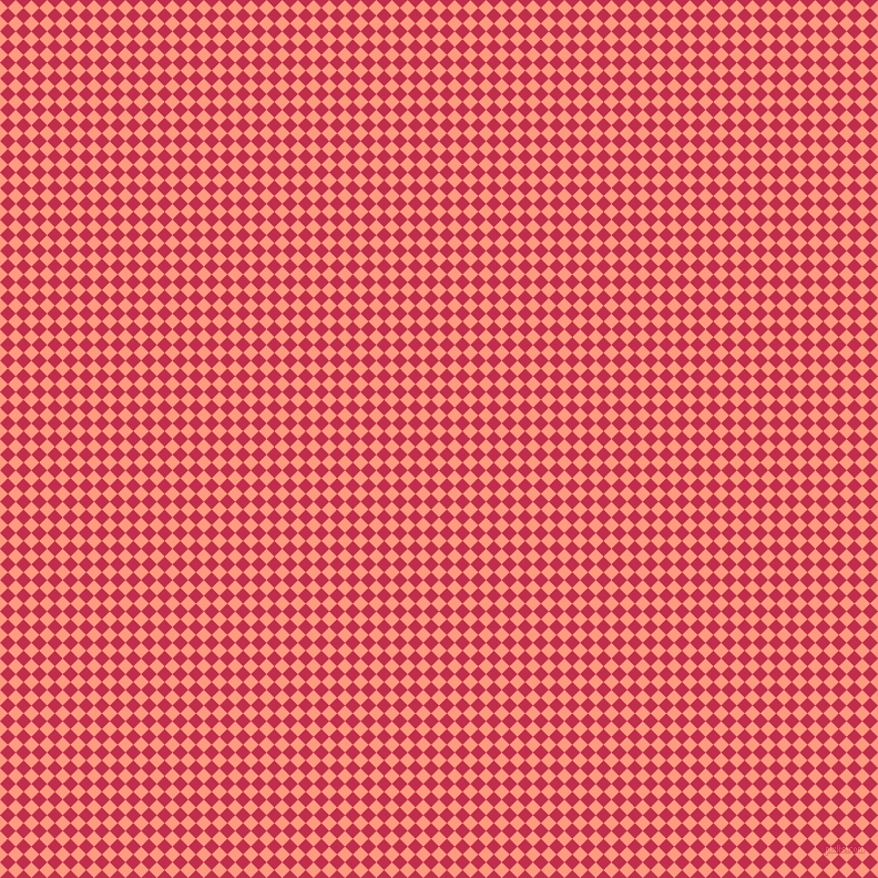 45/135 degree angle diagonal checkered chequered squares checker pattern checkers background, 10 pixel square size, Vivid Tangerine and Old Rose checkers chequered checkered squares seamless tileable