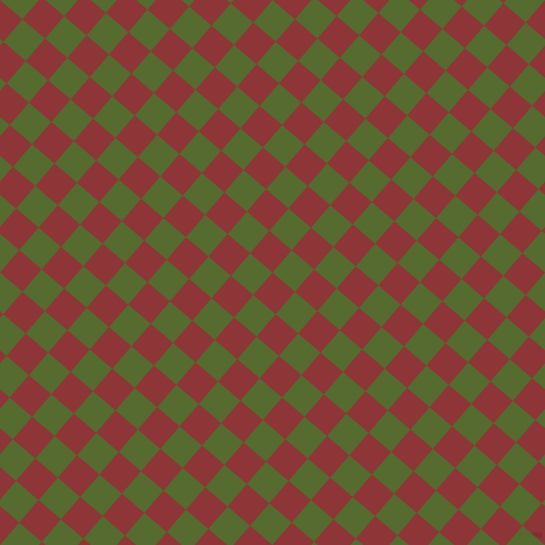 49/139 degree angle diagonal checkered chequered squares checker pattern checkers background, 43 pixel squares size, , Well Read and Dark Olive Green checkers chequered checkered squares seamless tileable