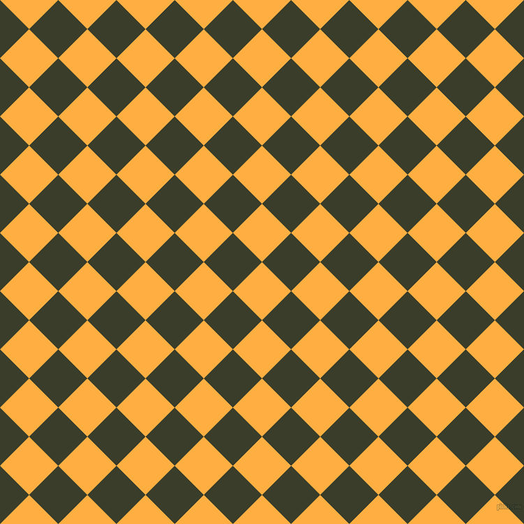 45/135 degree angle diagonal checkered chequered squares checker pattern checkers background, 59 pixel squares size, Yellow Orange and Green Kelp checkers chequered checkered squares seamless tileable