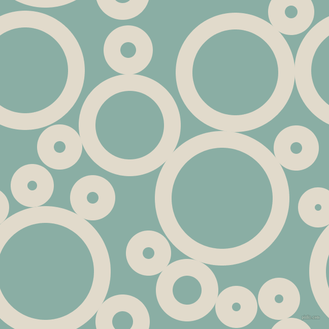 bubbles, circles, sponge, big, medium, small, 33 pixel line width, Albescent White and Sea Nymph circles bubbles sponge soap seamless tileable