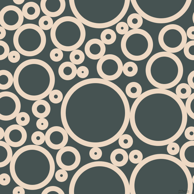 bubbles, circles, sponge, big, medium, small, 17 pixel line width, Almond and Dark Slate circles bubbles sponge soap seamless tileable