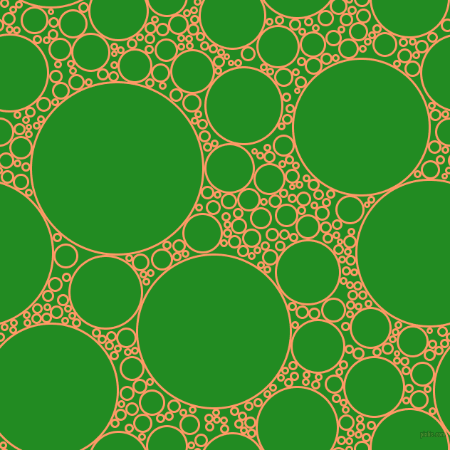 bubbles, circles, sponge, big, medium, small, 3 pixel line width, Atomic Tangerine and Forest Green circles bubbles sponge soap seamless tileable