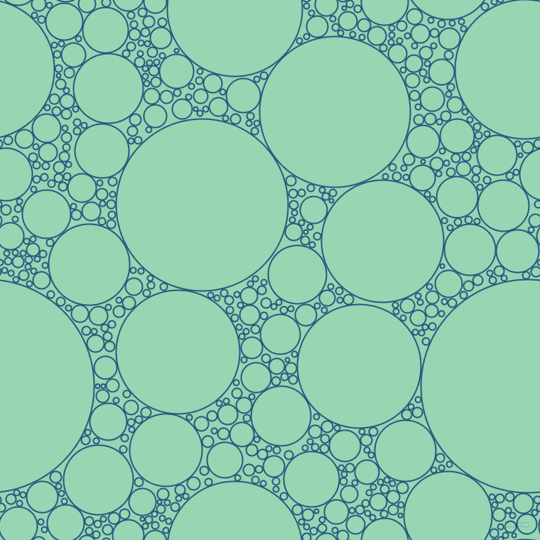 bubbles, circles, sponge, big, medium, small, 2 pixel line width, Bahama Blue and Vista Blue circles bubbles sponge soap seamless tileable