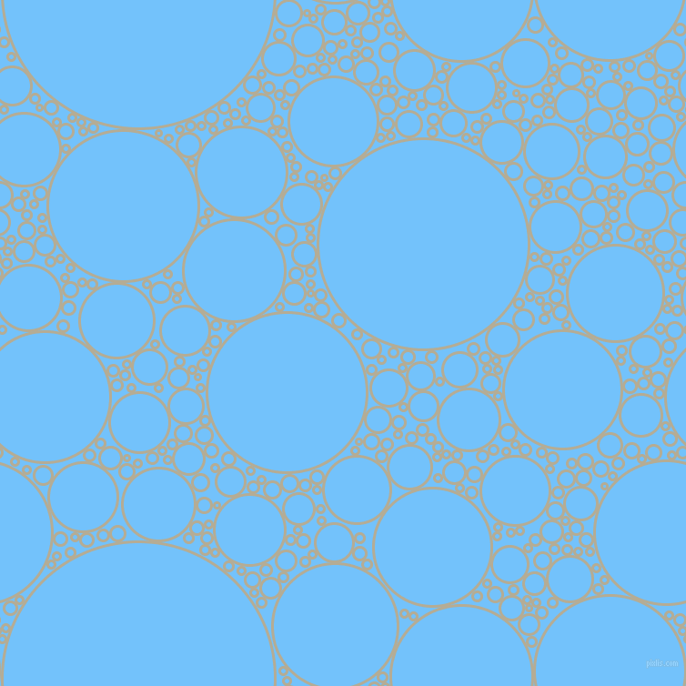 bubbles, circles, sponge, big, medium, small, 3 pixel line width, Bison Hide and Maya Blue circles bubbles sponge soap seamless tileable