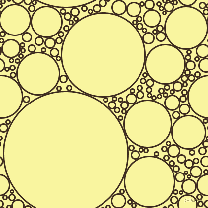 bubbles, circles, sponge, big, medium, small, 3 pixel line width, Bistre and Pale Prim circles bubbles sponge soap seamless tileable