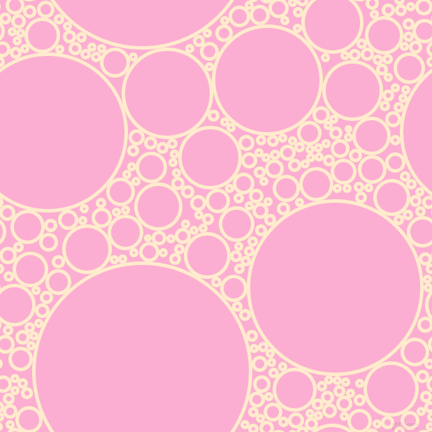 bubbles, circles, sponge, big, medium, small, 5 pixel line width, Blanched Almond and Lavender Pink circles bubbles sponge soap seamless tileable