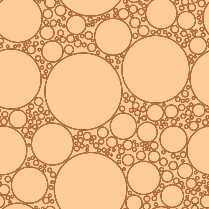 bubbles, circles, sponge, big, medium, small, 5 pixel line width, Bourbon and Peach-Orange circles bubbles sponge soap seamless tileable