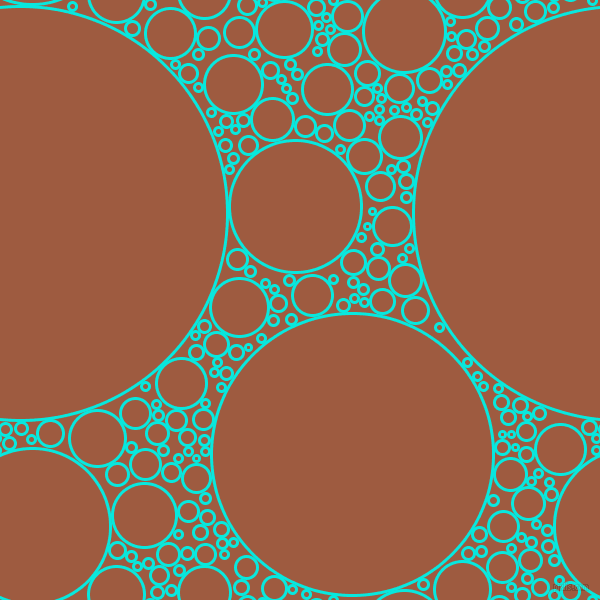 bubbles, circles, sponge, big, medium, small, 3 pixel line width, Bright Turquoise and Sepia circles bubbles sponge soap seamless tileable