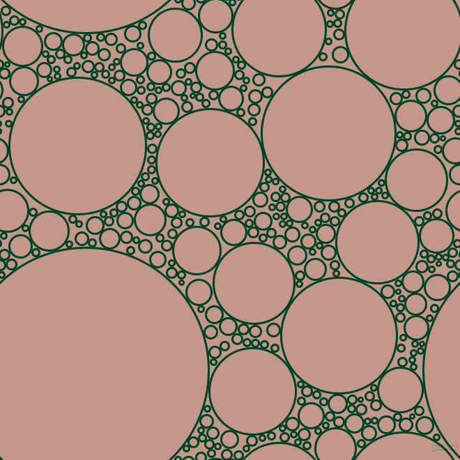 bubbles, circles, sponge, big, medium, small, 3 pixel line width, British Racing Green and Quicksand circles bubbles sponge soap seamless tileable