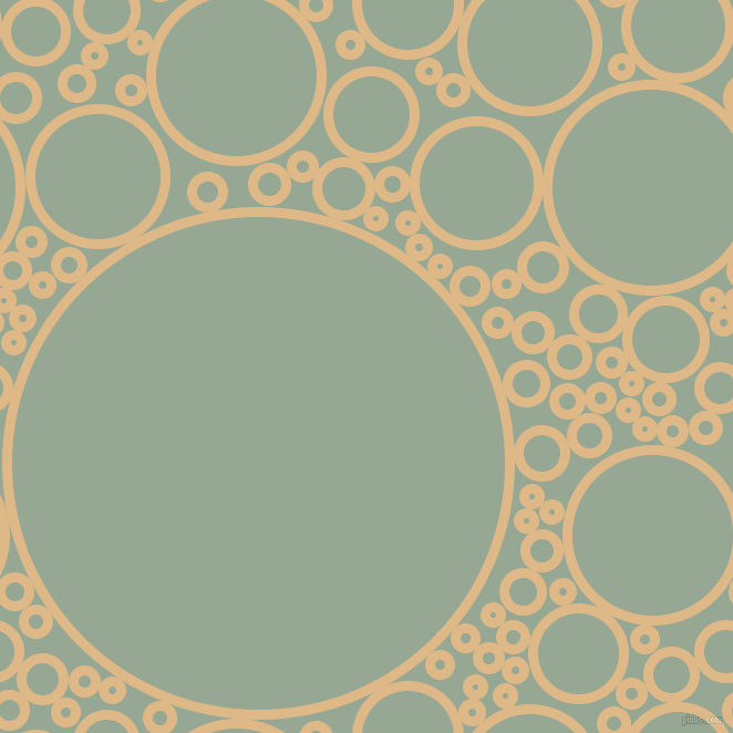 bubbles, circles, sponge, big, medium, small, 9 pixel line width, Burly Wood and Mantle circles bubbles sponge soap seamless tileable