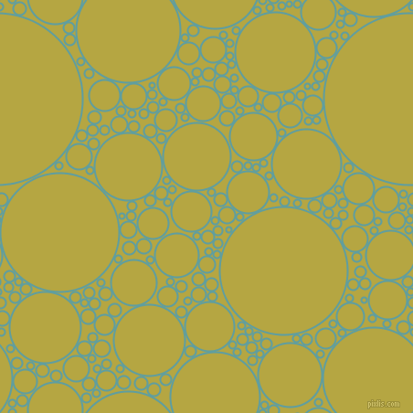 bubbles, circles, sponge, big, medium, small, 2 pixel line width, Cadet Blue and Brass circles bubbles sponge soap seamless tileable