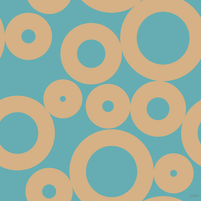 bubbles, circles, sponge, big, medium, small, 65 pixel line width, Calico and Fountain Blue circles bubbles sponge soap seamless tileable