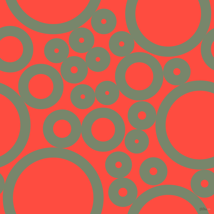 bubbles, circles, sponge, big, medium, small, 33 pixel line width, Camouflage Green and Sunset Orange circles bubbles sponge soap seamless tileable