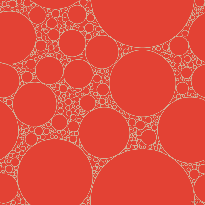 bubbles, circles, sponge, big, medium, small, 2 pixel line width, Cashmere and Cinnabar circles bubbles sponge soap seamless tileable