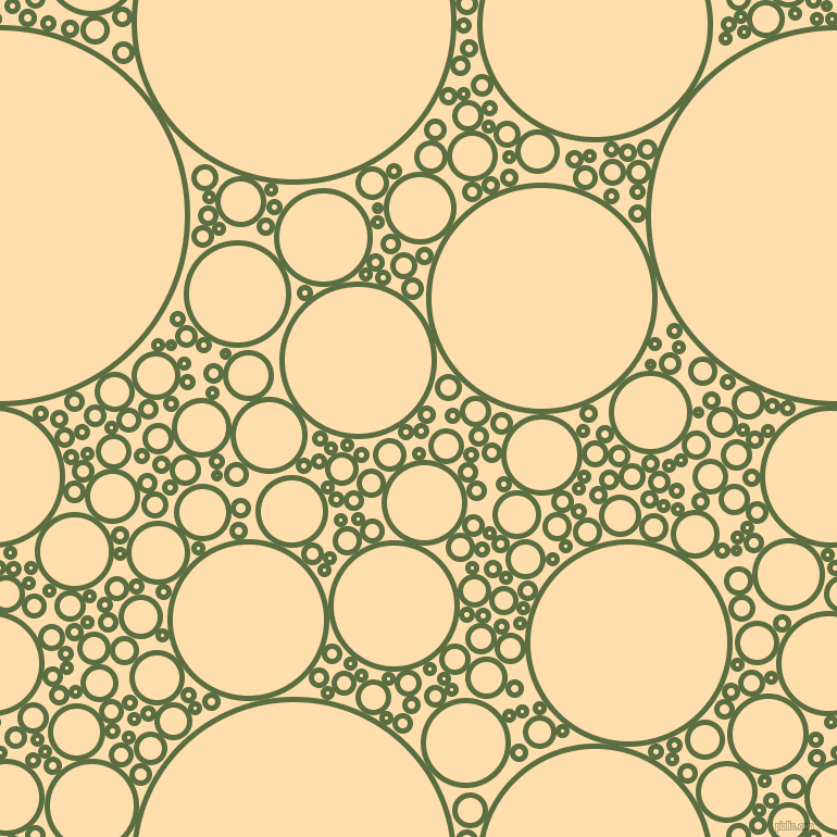 bubbles, circles, sponge, big, medium, small, 5 pixel line width, Chalet Green and Navajo White circles bubbles sponge soap seamless tileable