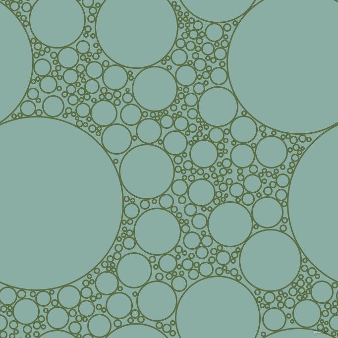 bubbles, circles, sponge, big, medium, small, 3 pixel line width, Chalet Green and Sea Nymph circles bubbles sponge soap seamless tileable